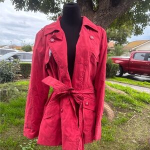 Christopher & Banks Red Trench Coat